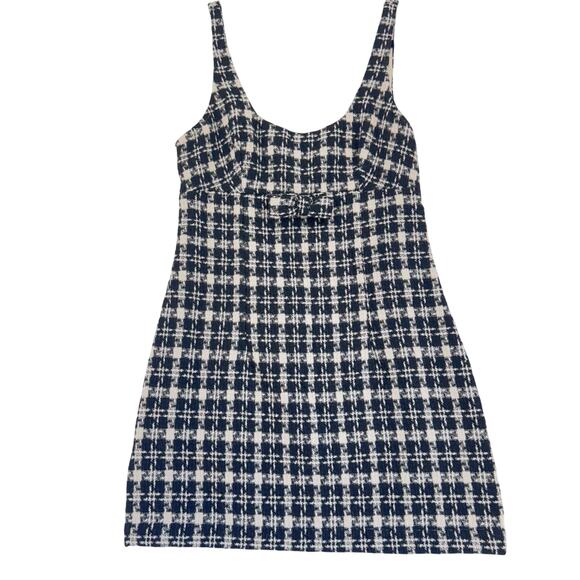 Urban Outfitters Plaid Tweed Mini Dress Preppy Y2K 90s Indie Grunge Women’s M - Picture 2 of 6